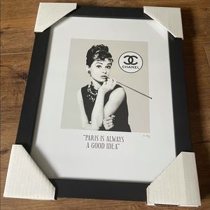 FAIRCHILD PARIS-NWT Framed Art-CHANEL & Audrey